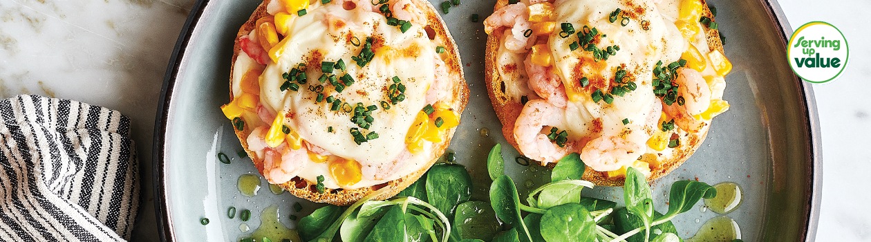 Shrimp Croque Monsieur On An English Muffin